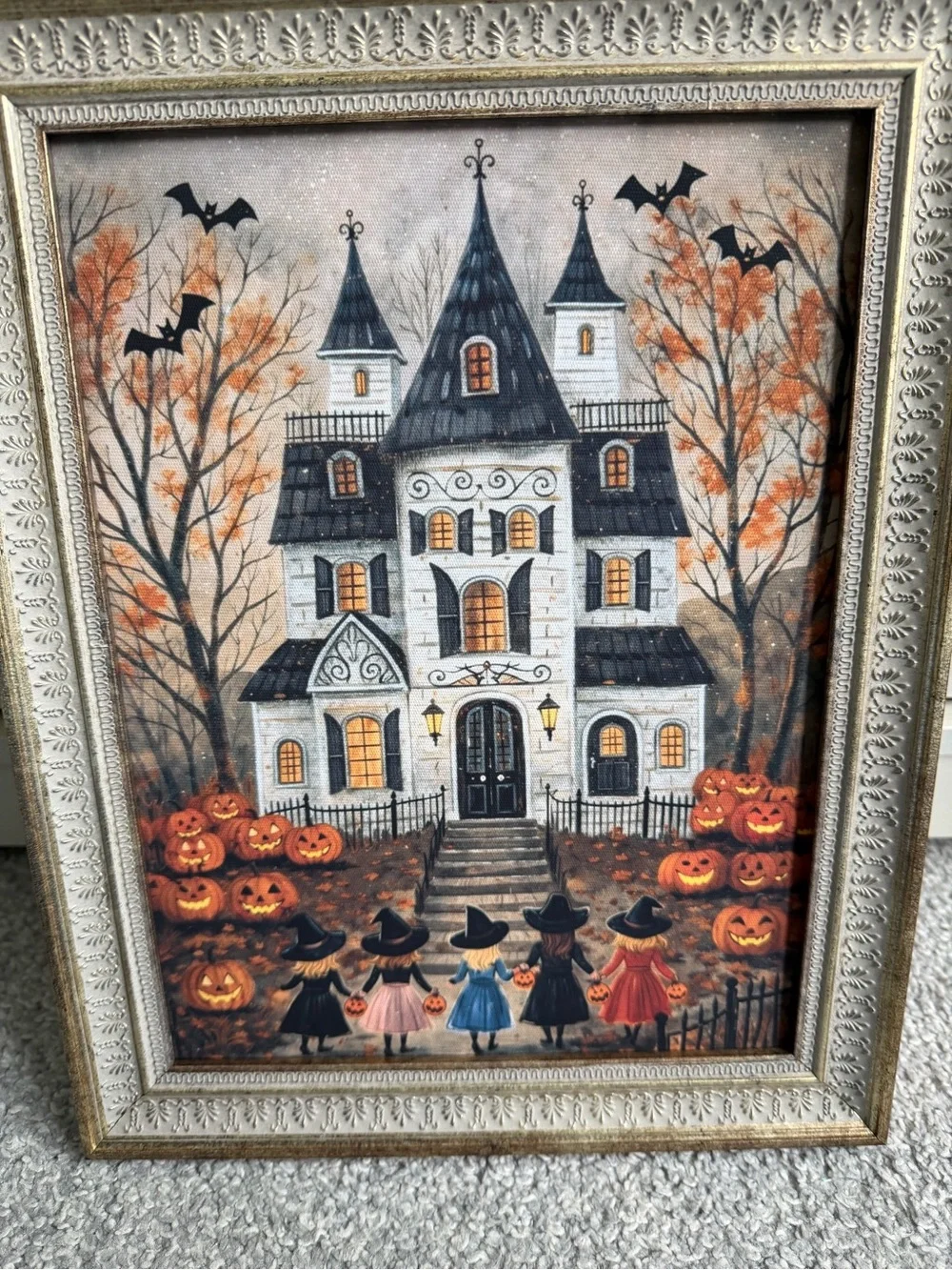 Petal Lane haunted house trick or treaters kids five girls witch hats